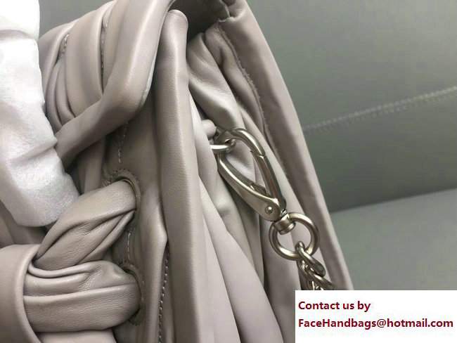 Miu Miu Matelasse Miu Tresse Braided Strap Flap Top Handle Bag 5BA045 Gray 2017 - Click Image to Close
