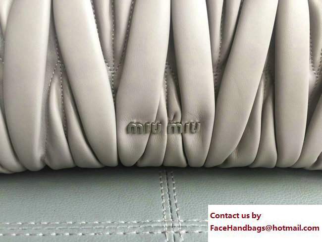 Miu Miu Matelasse Miu Tresse Braided Strap Flap Top Handle Bag 5BA045 Gray 2017 - Click Image to Close
