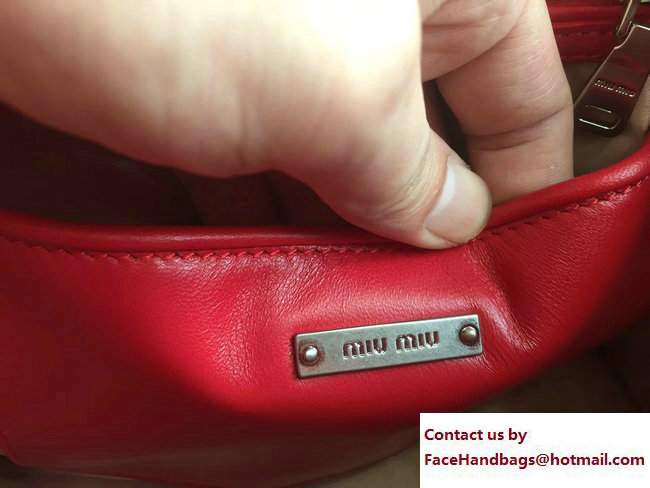 Miu Miu Matelasse Miu Tresse Braided Strap Flap Top Handle Bag 5BA045 Red 2017 - Click Image to Close