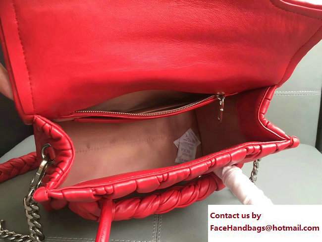 Miu Miu Matelasse Miu Tresse Braided Strap Flap Top Handle Bag 5BA045 Red 2017 - Click Image to Close