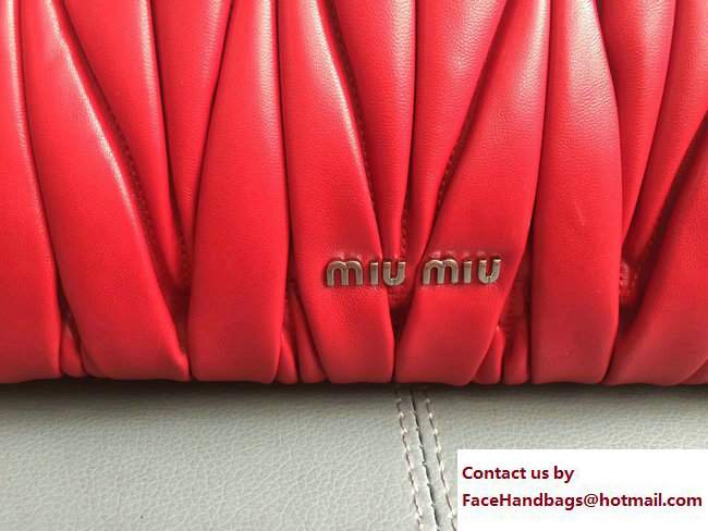Miu Miu Matelasse Miu Tresse Braided Strap Flap Top Handle Bag 5BA045 Red 2017