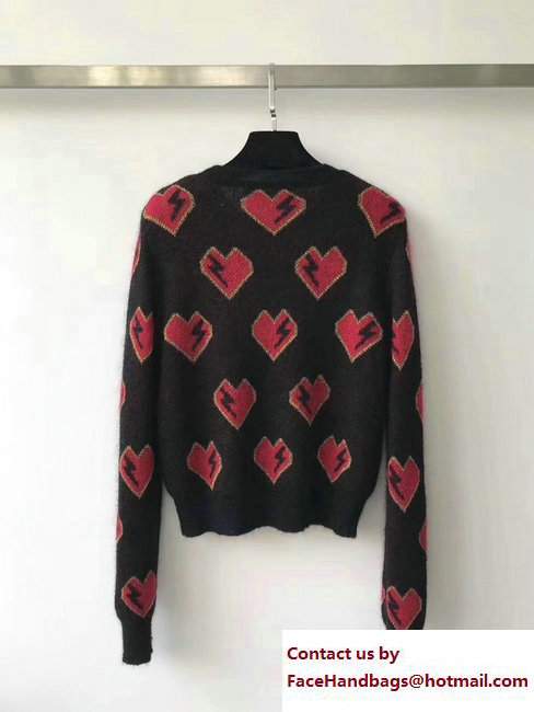 Saint Laurent Heart And Lightening Bolt Sweater 482507 2017 - Click Image to Close