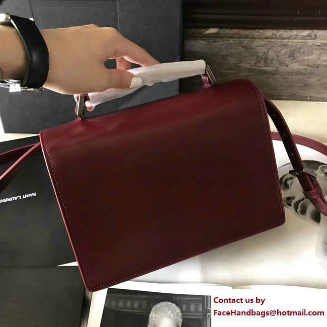 Saint Laurent Medium Bellechasse Flap Front Bag 482051 Dark Red 2017