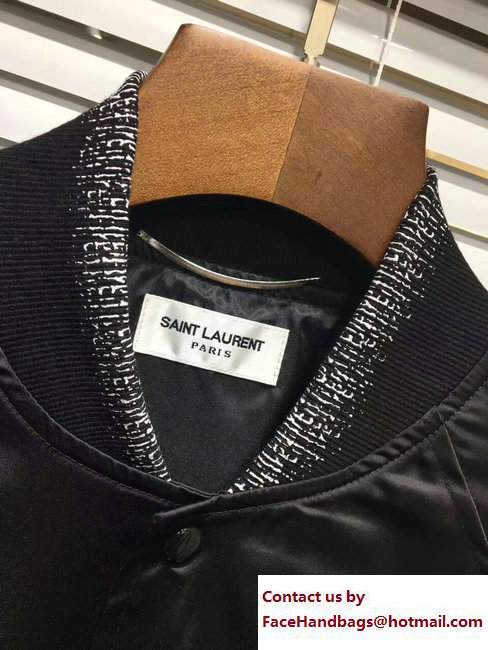 Saint Laurent Moonlight Teddy Jacket In Black Satin 469710 2017