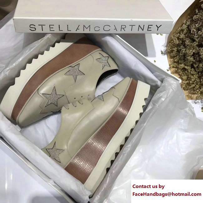 Stella Mccartney Elyse Shoes Beige/Bling Star 2017 - Click Image to Close