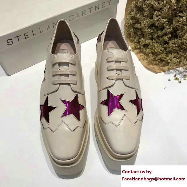 Stella Mccartney Elyse Shoes Beige/Purple Star 2017 - Click Image to Close