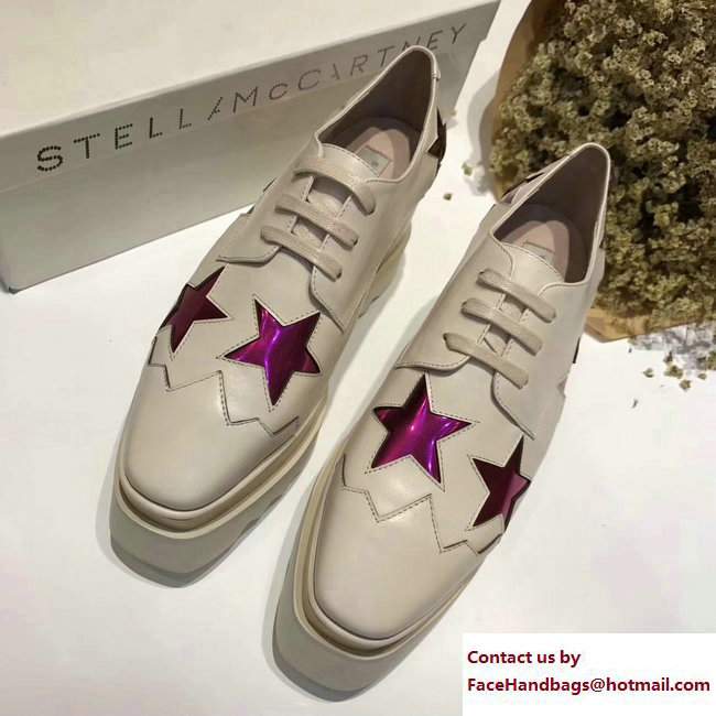 Stella Mccartney Elyse Shoes Beige/Purple Star 2017 - Click Image to Close