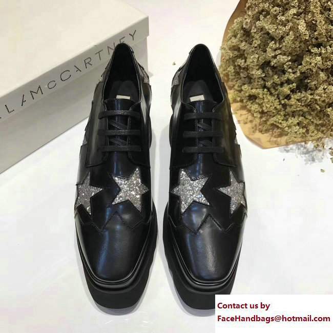 Stella Mccartney Elyse Shoes Black/Bling Star 2017 - Click Image to Close
