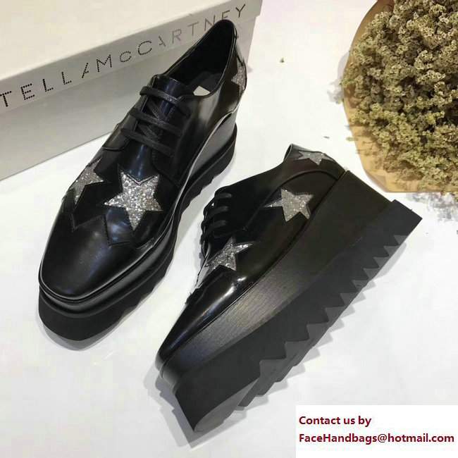 Stella Mccartney Elyse Shoes Black/Bling Star 2017 - Click Image to Close
