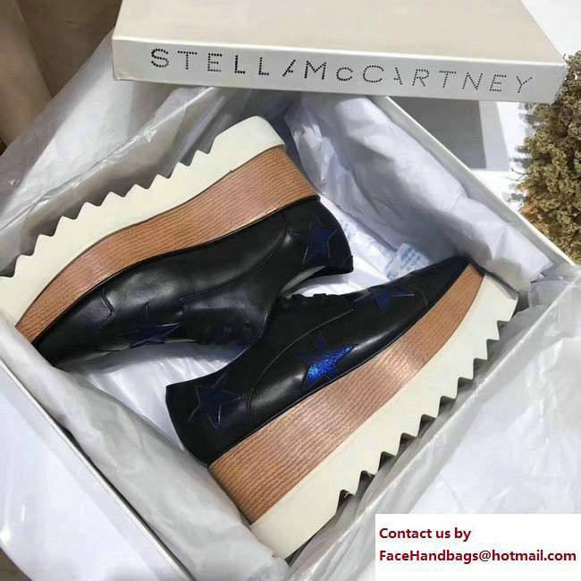 Stella Mccartney Elyse Shoes Black/Blue Star 2017 - Click Image to Close