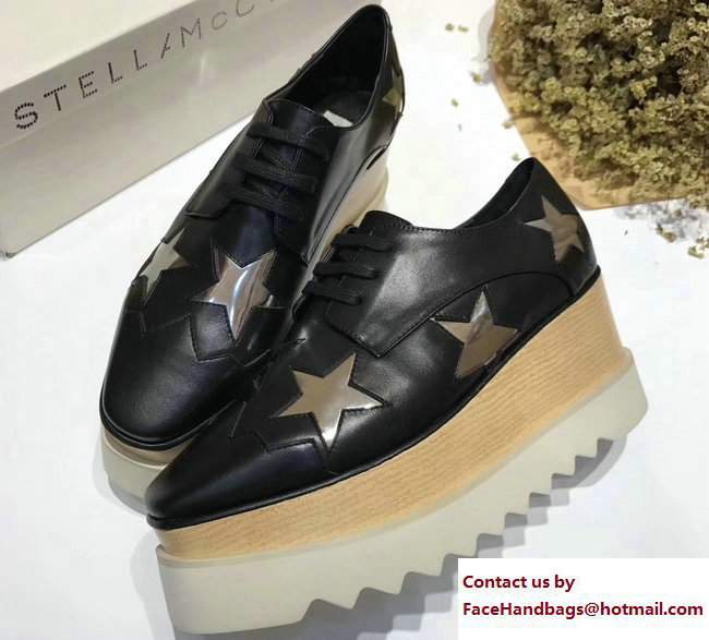 Stella Mccartney Elyse Shoes Black/Silver Star 2017 - Click Image to Close