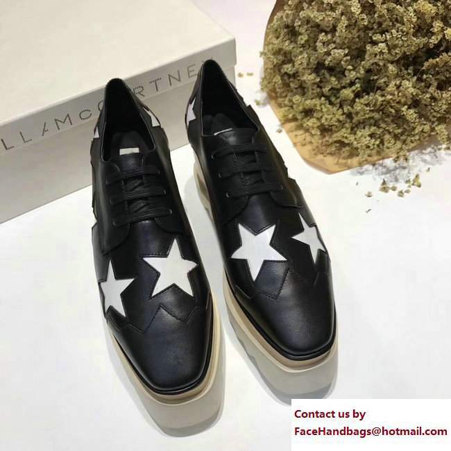 Stella Mccartney Elyse Shoes Black/White Star 2017 - Click Image to Close
