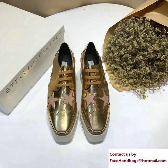 Stella Mccartney Elyse Shoes Gold/Pink Star 2017 - Click Image to Close