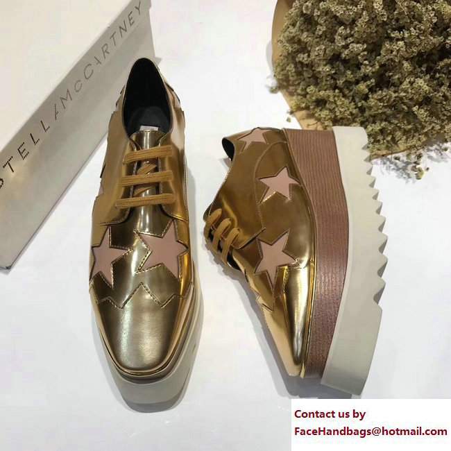 Stella Mccartney Elyse Shoes Gold/Pink Star 2017 - Click Image to Close