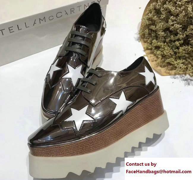 Stella Mccartney Elyse Shoes Gun Color/White Star 2017 - Click Image to Close
