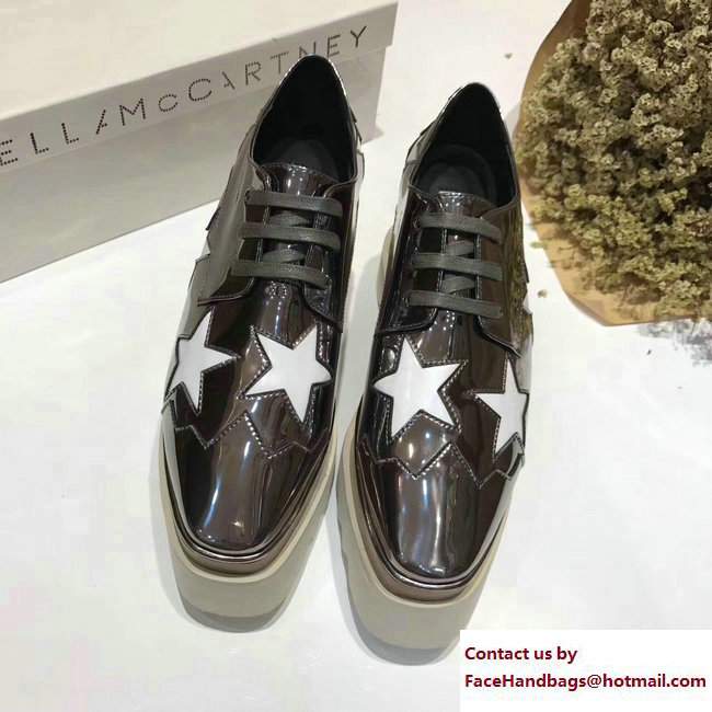 Stella Mccartney Elyse Shoes Gun Color/White Star 2017 - Click Image to Close
