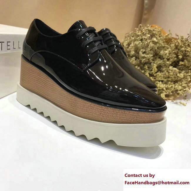 Stella Mccartney Elyse Shoes Patent Black 2017 - Click Image to Close