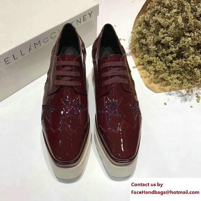 Stella Mccartney Elyse Shoes Patent Dark Red/Star 2017 - Click Image to Close