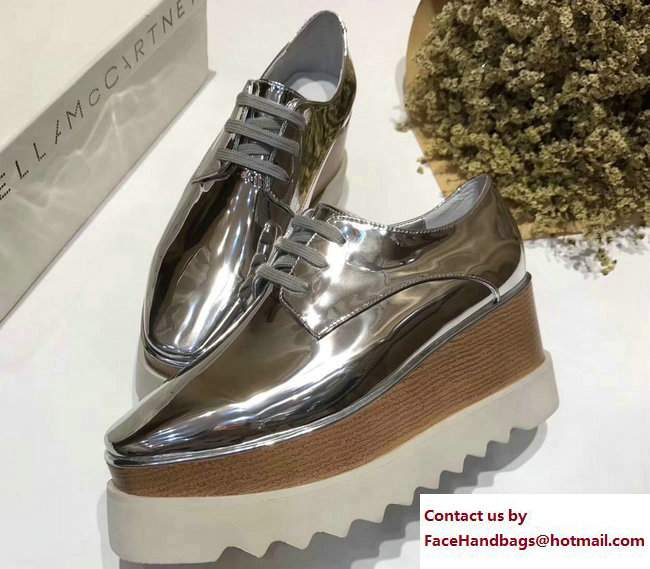 Stella Mccartney Elyse Shoes Patent Silver 2017 - Click Image to Close