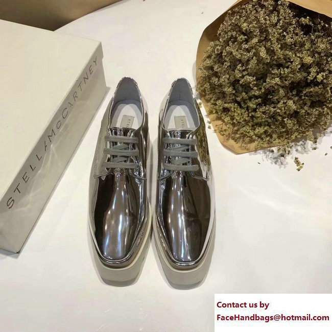 Stella Mccartney Elyse Shoes Patent Silver 2017 - Click Image to Close