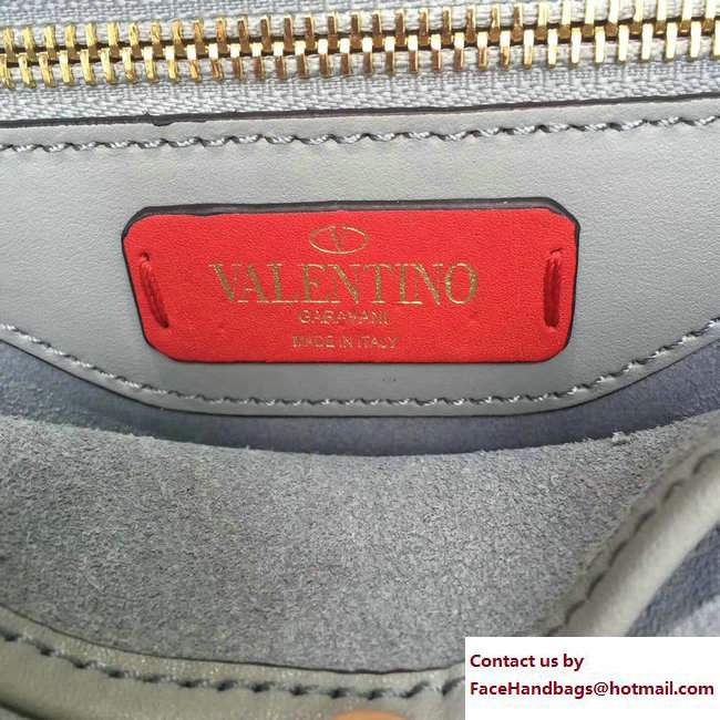 Valentino All Over Studs Demilune Small Cross-Body Shoulder Bag Baby Blue 2017 - Click Image to Close