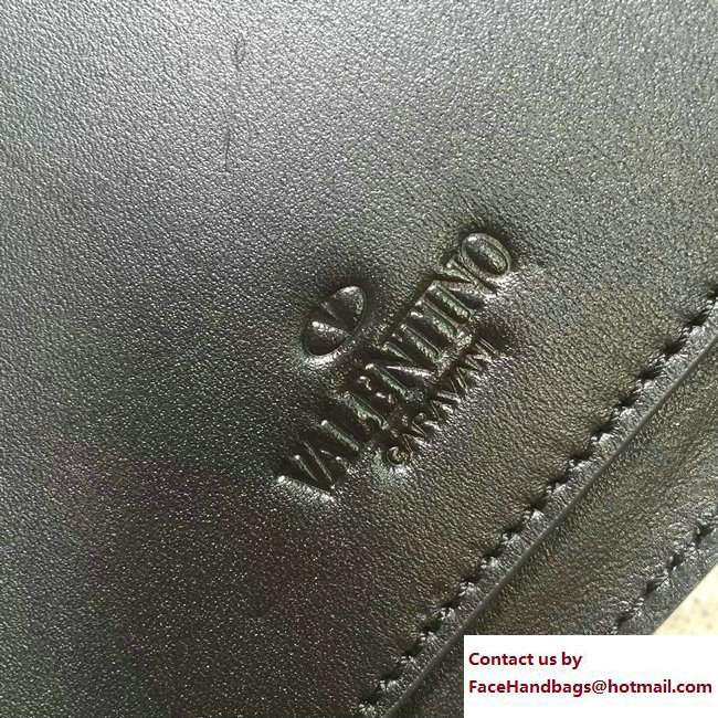 Valentino All Over Studs Demilune Small Cross-Body Shoulder Bag Black 2017