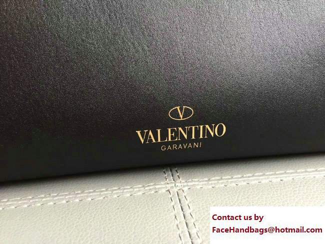 Valentino Drawstring Opening Rockstud Double Handle Bag Black 2017