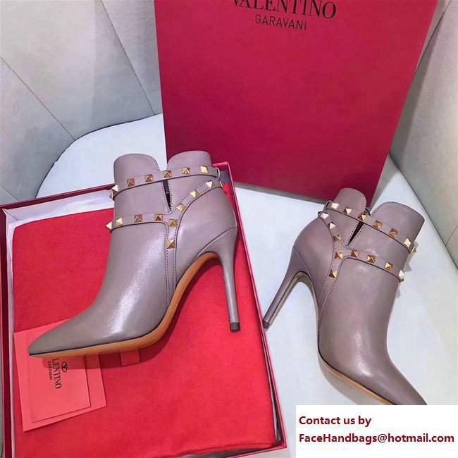 Valentino Heel 10cm Rockstud Ankle Boots 02 - Click Image to Close