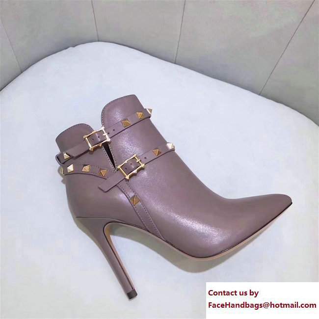 Valentino Heel 10cm Rockstud Ankle Boots 02 - Click Image to Close