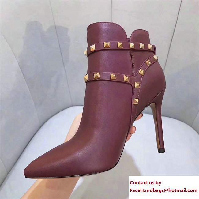 Valentino Heel 10cm Rockstud Ankle Boots 03 - Click Image to Close