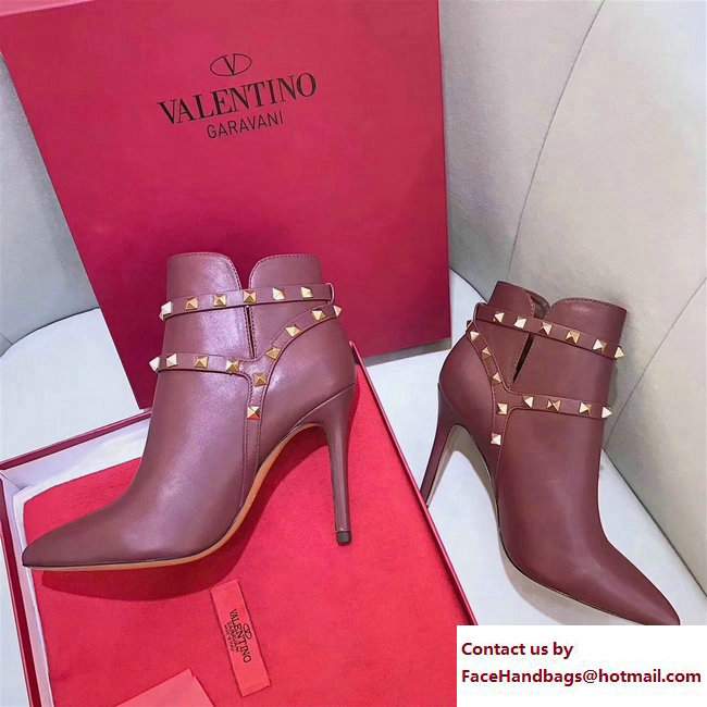 Valentino Heel 10cm Rockstud Ankle Boots 03