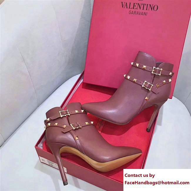 Valentino Heel 10cm Rockstud Ankle Boots 03 - Click Image to Close