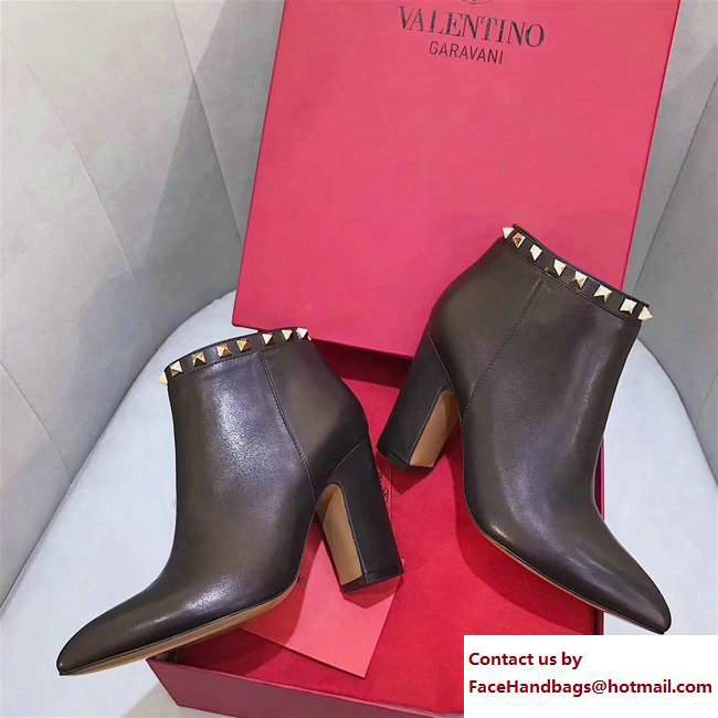 Valentino Heel 10cm Rockstud Ankle Boots 04 - Click Image to Close