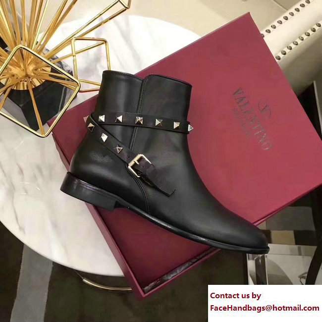 Valentino Rockstud Ankle Boots Black - Click Image to Close