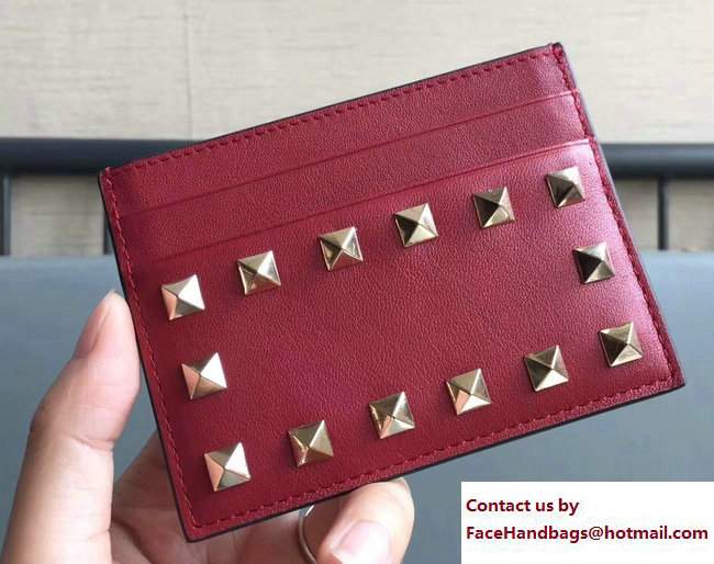 Valentino Rockstud Credit Card Holder Red 2017 - Click Image to Close