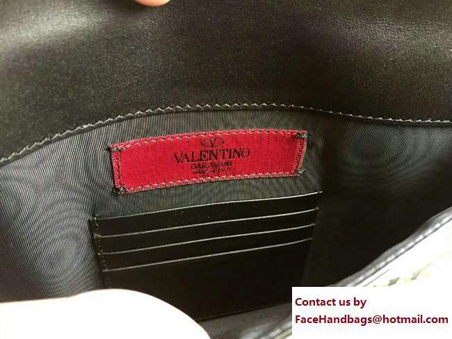 Valentino Rockstud Large Flat Pouch Clutch Bag Black 2017