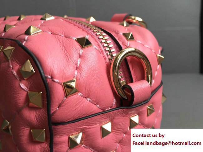 Valentino Rockstud Spike Camera Bag Dark Pink 2017 - Click Image to Close