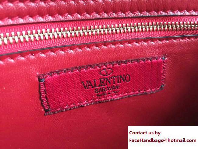 Valentino Rockstud Spike Chain Clutch Bag Apricot 2017