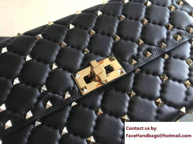 Valentino Rockstud Spike Chain Clutch Bag Black 2017 - Click Image to Close