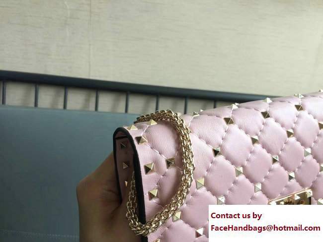 Valentino Rockstud Spike Chain Clutch Bag Light Pink 2017