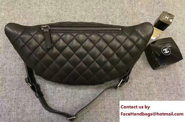 chanel black fanny pack a94102