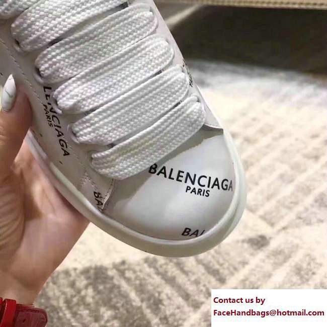 Balenciaga All Over Logo Lovers Sneakers White 2017 - Click Image to Close