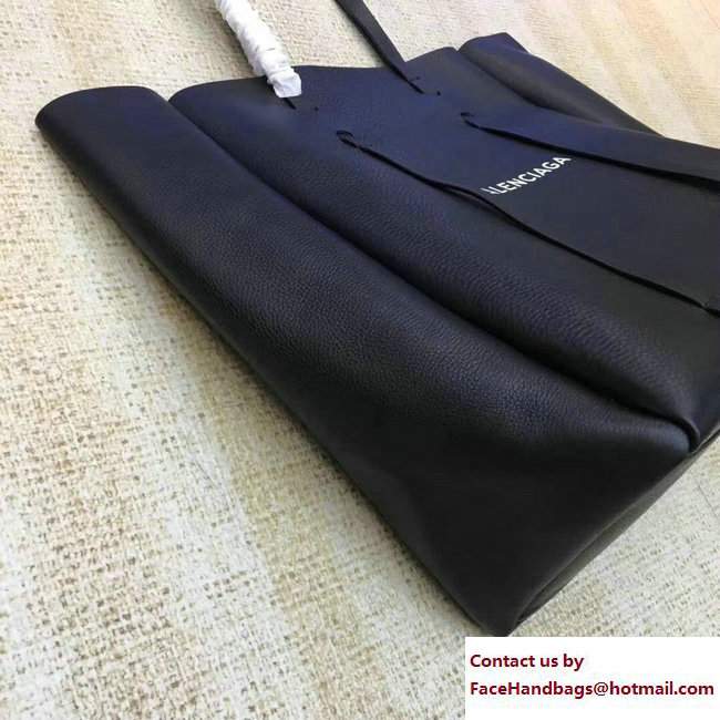 Balenciaga Calfskin Everyday Tote M Bag Black with Thin Handles Resort 2018 - Click Image to Close