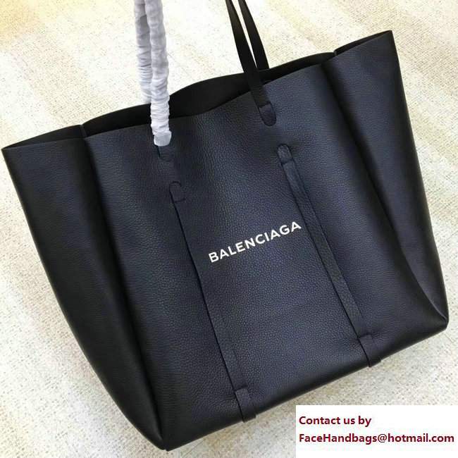 Balenciaga Calfskin Everyday Tote M Bag Black with Thin Handles Resort 2018 - Click Image to Close