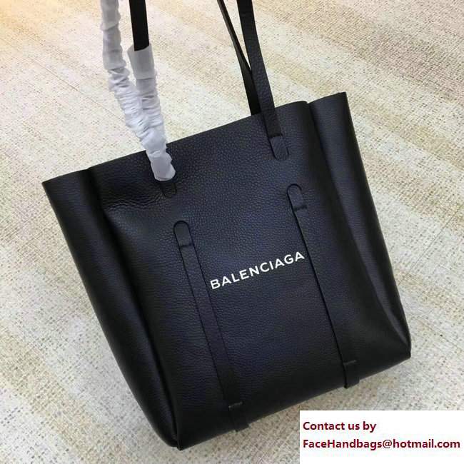 Balenciaga Calfskin Everyday Tote XS Bag Black with Thin Handles Resort 2018