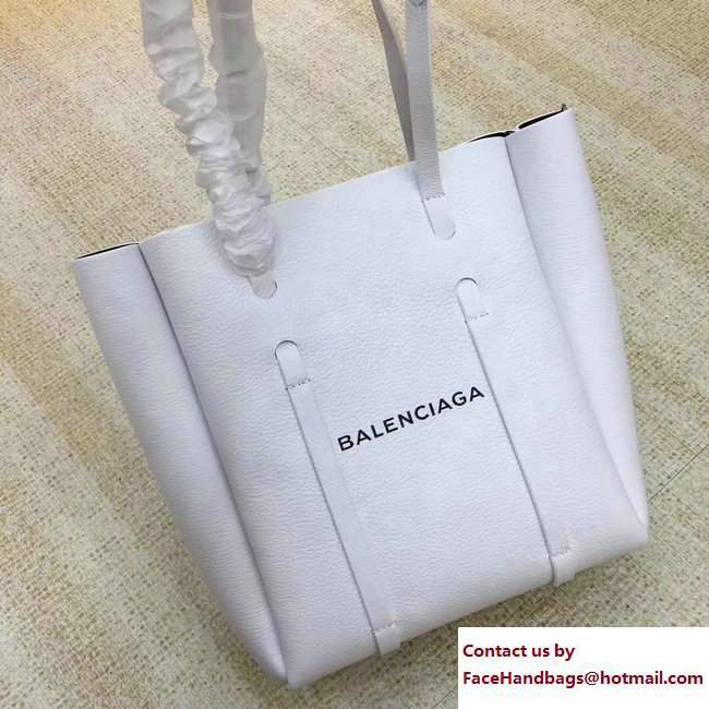 Balenciaga Calfskin Everyday Tote XS Bag White with Thin Handles Resort 2018 - Click Image to Close