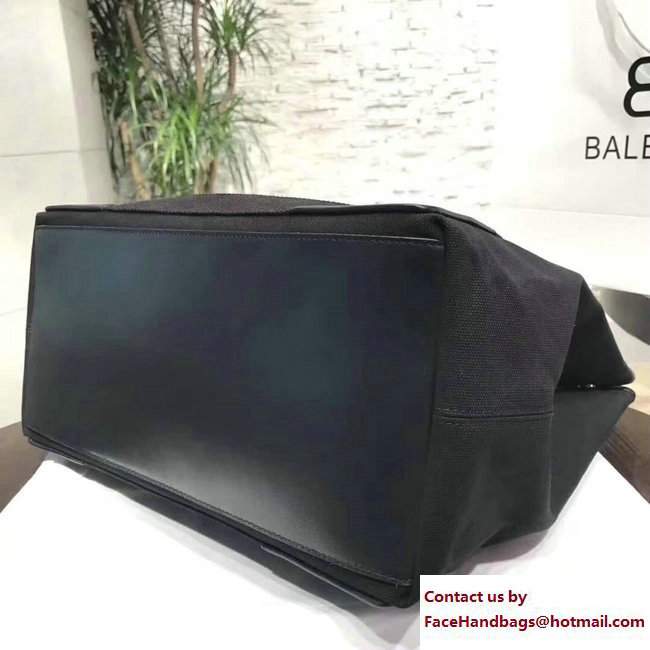 Balenciaga Canvas Navy Cabas M Tote Large Bag Black 2017