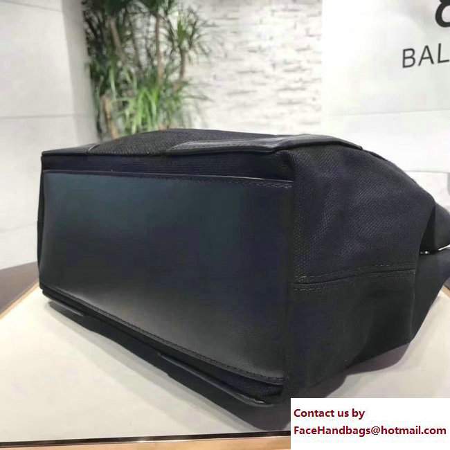 Balenciaga Canvas Navy Cabas S Tote Small Bag Black 2017 - Click Image to Close