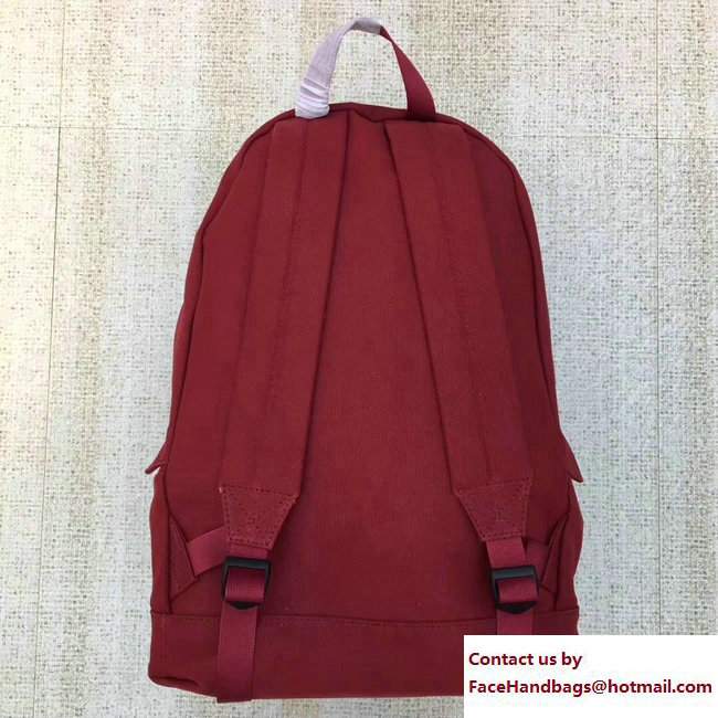 Balenciaga Explorer Cotton Canvas Backpack Bag Red 2017