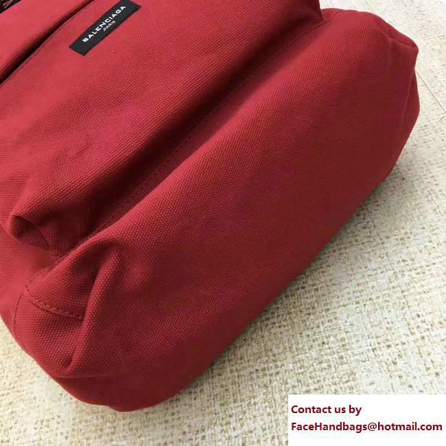 Balenciaga Explorer Cotton Canvas Backpack Bag Red 2017